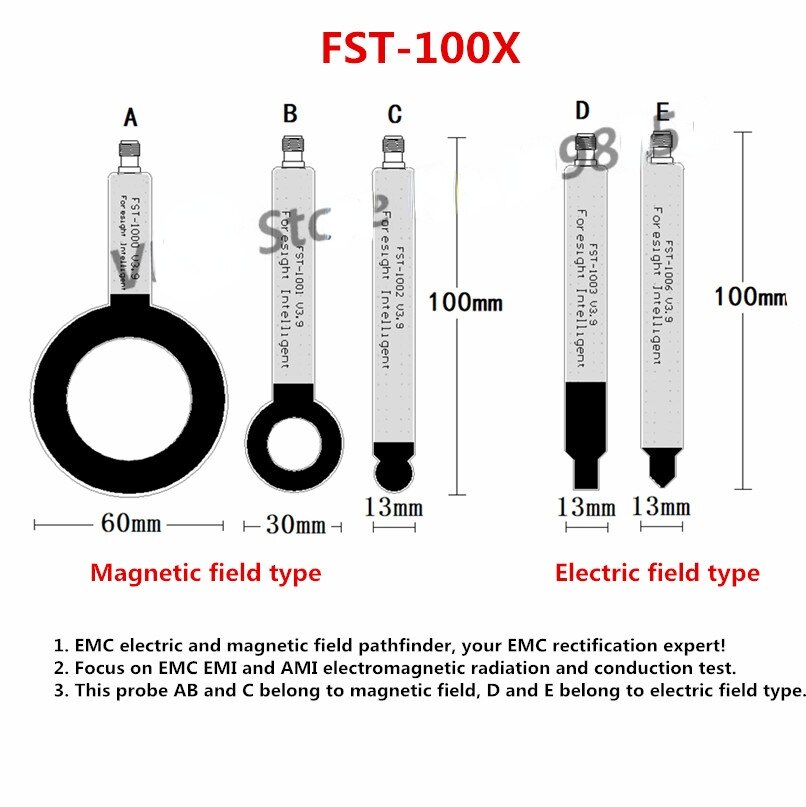 FST-100X EMC EMI EMS Near-field Probe Antenna Magnetic Field Electric Field 9K-6G Conductive Radiation Rectification Use