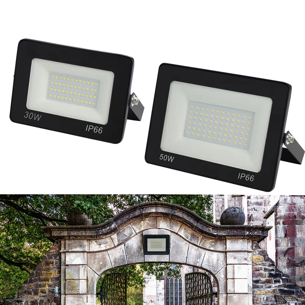 Led valonheitin 50w 30w 20w ultraohut led valonheitin kohdevalo ulkokäyttöön 220v ip65 smd 5730 ulkoportti kadun puutarha seinävalaisin