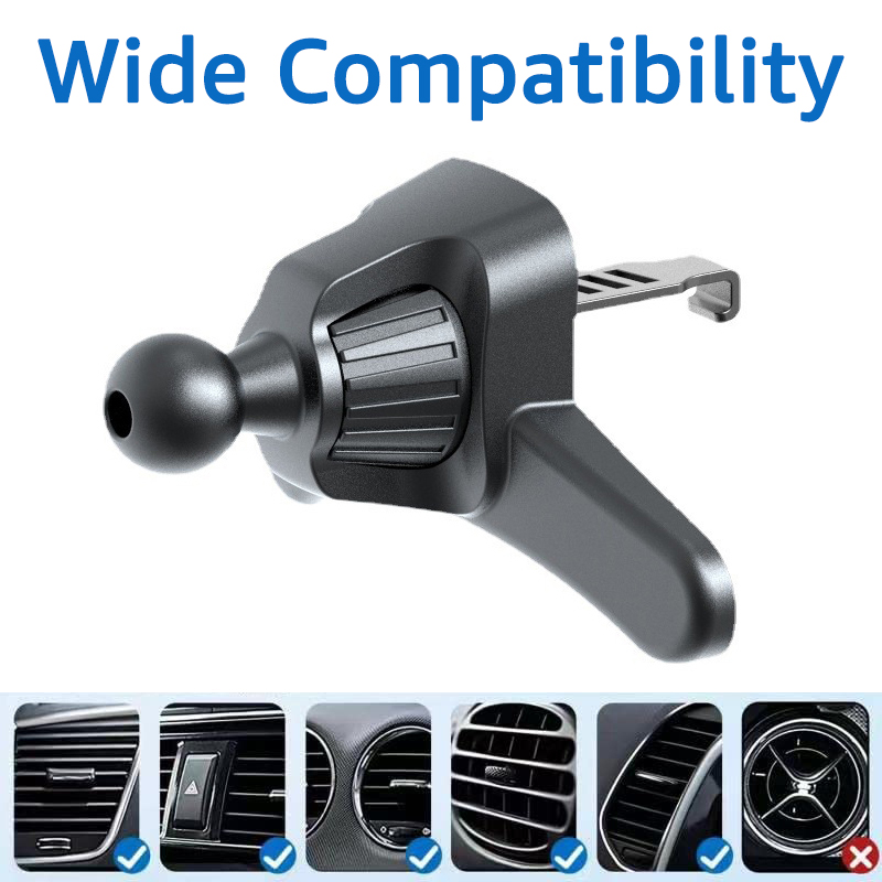 Universal 17mm Ball Head for Car Air Vent Phone Holder Clips 360 Degree Rotation Car Air Outlet Hook Clamp for Phone Mount Stand
