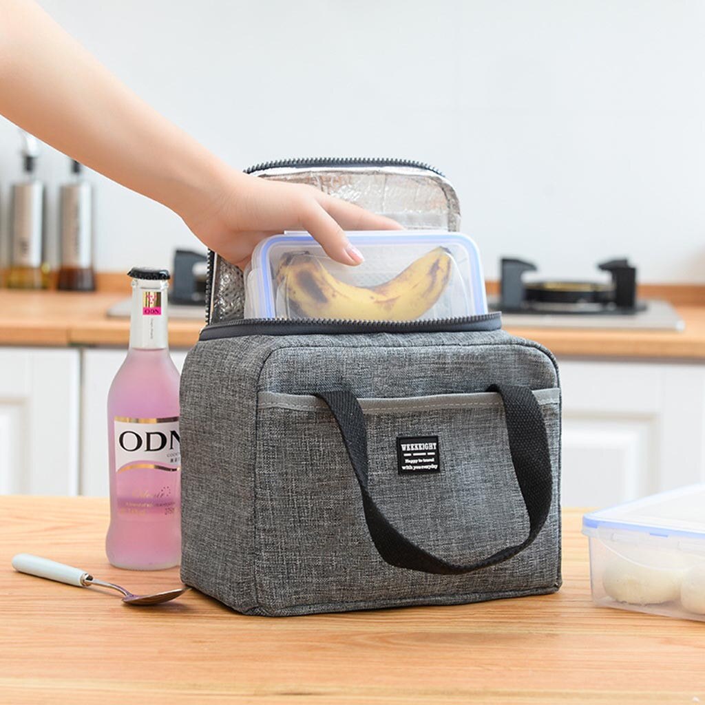Delle Donne del Sacchetto di pranzo al Sacco Riutilizzabile Isolante Termico Degli Uomini Multifunzionale Dispositivo di Raffreddamento E Mantenere Caldo Lunch Box A Tenuta Impermeabile