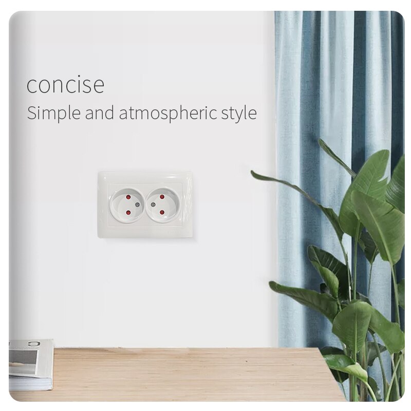 Special Offer Product EU Double Wall Socket Socket White Safely Double Socket WithOut Earth European Socket