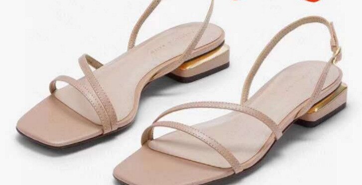 Zomer Lage Hak Sandalen Mode Vierkante Teen Back Strap Sandales Voor Vrouwelijke Feeën