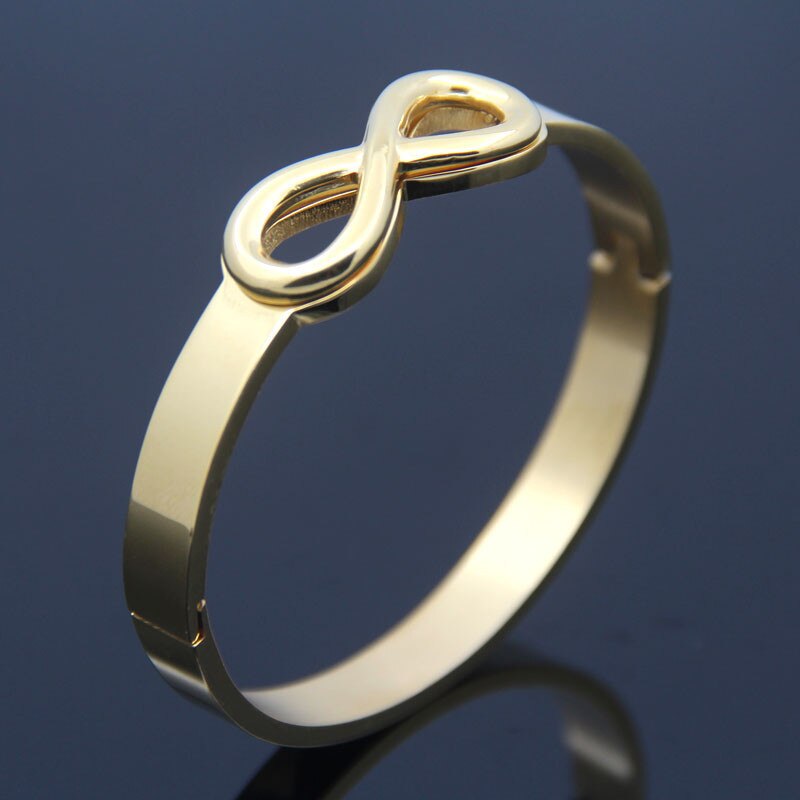 Beste Frauen Punk Armbinde Für Frauen Und Männer Unendlichkeit Symbol Farbe Gold Manschette Armreif Pulseras Party