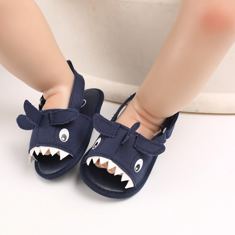 Sandales antidérapantes pour bébés garçons et filles, pantoufles à semelle souple, pour premiers pas en plein air,: Bleu / 0-6 mois