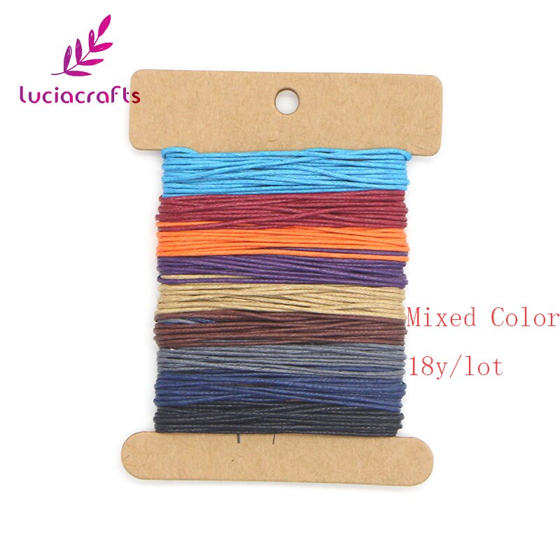 Lucia crafts 1mm draads koorden shamballa touw gewaxt katoenen touw kettingkoord diy handgemaakte montagematerialen  w0701: Gemengde kleur 1 18 yard