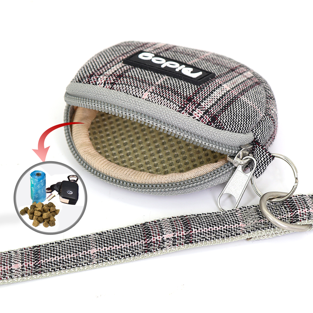 Ademend Nylon Dog Harness en Leash Set Plaid Kleine Medium Honden Harnas Huisdier Wandelen Lead Touw Met Snack Tas Voor pitbull Pug