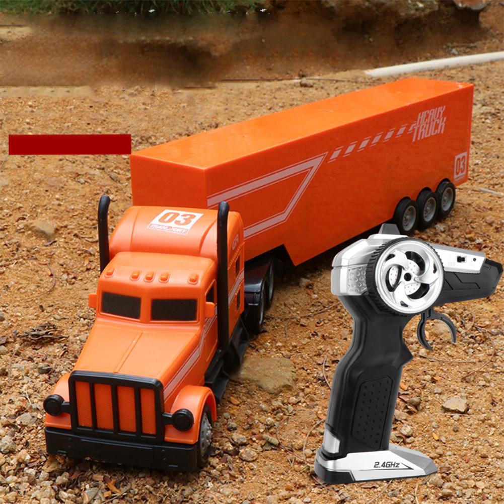 RCtown – camion-remorque télécommandé 2.4G 1/16, jouet de Simulation de Transport, modèle de voiture de garçon