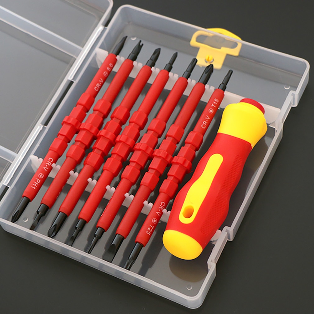 8PCS Multi-purpose Screwdriver Bit Set for Electrical Insulated Kit Household Repairing Maintenance Tools