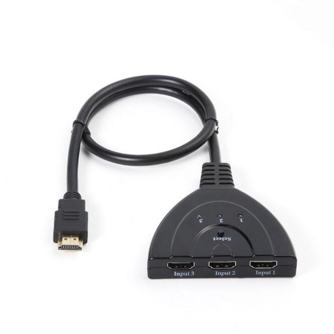 HDMI Switch 3 Poort 4 k HDMI Schakelaar 3 in 1 Out met Hoge Snelheid Switch Splitter Pigtail Kabel Ondersteunt full HD 4 k 1080 p 3D Speler: 1080P