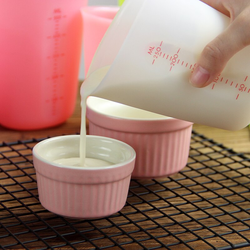 2 Stück 250ml 500ml Silikon-Messbecher mit durchsichtigen Messbechern zum Mische