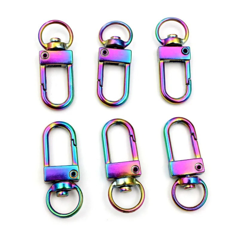 10pcs Carabiner Metal Lobster Clasp Hooks Gold Silver DIY Bag Luggage Accessories DIY Jewelry Finding Making Supplies Keychain