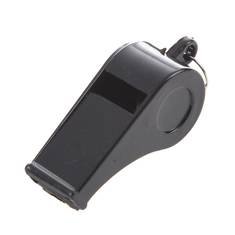 Sodial(r ) 2 stück fußballschiedsrichterpfeife aus schwarzem kunststoff mit halsband