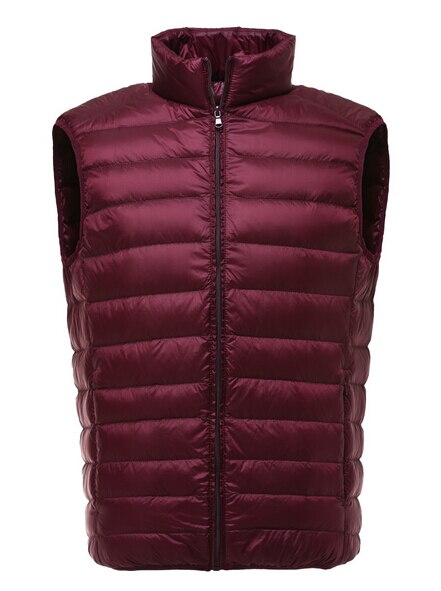 Vest Men Winter Duck Down Vest Mens Casual Sleeveless Jackets Ultralight 90% Vests Colete Masculino Men's Outwear Waistcoat: Wine Red / XL
