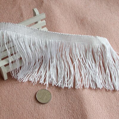 Longueur 1m largeur 10cm bricolage gros gland longue chaîne frange glands coupe dentelle rideau accessoires vêtements Textiles: beige white
