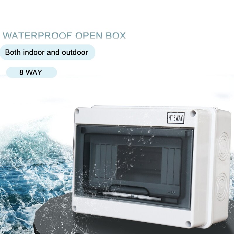 8 Way Plastic Electrical Distribution Box Waterproof MCB Box Enclosure Box Junction Box HT Series
