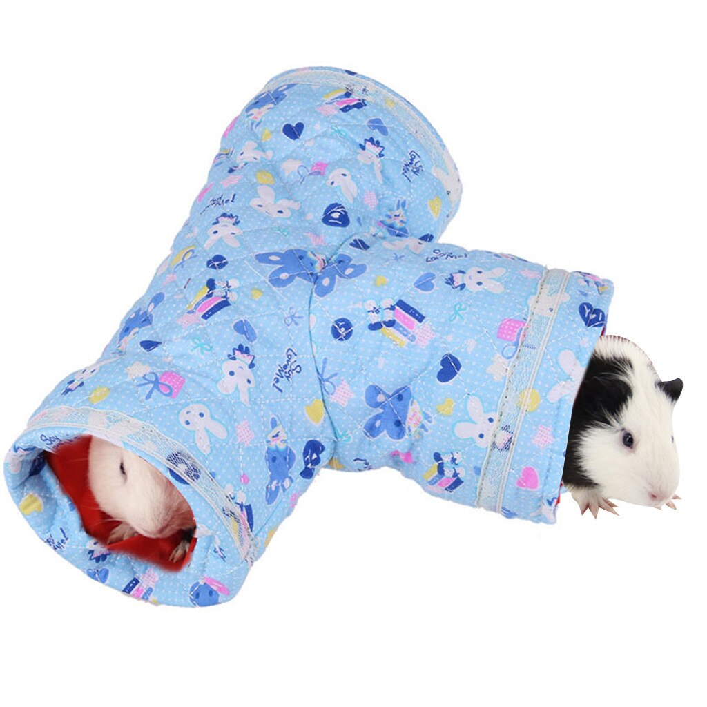 Petit lit pour Hamster, éventails, trous de perçage, tunnel hérisson, cochon d'inde, niche pour animaux de compagnie, maison pour lit d'animal de compagnie: E