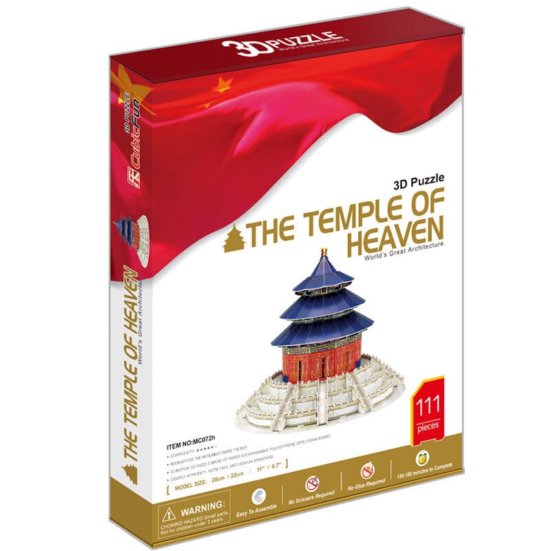 Stijl Beroemde Gebouw Oude Chinese Architectuur Tempel Van Hemel 3D Gebouw Puzzel Diy Creatieve Blokken Voor Kinderen