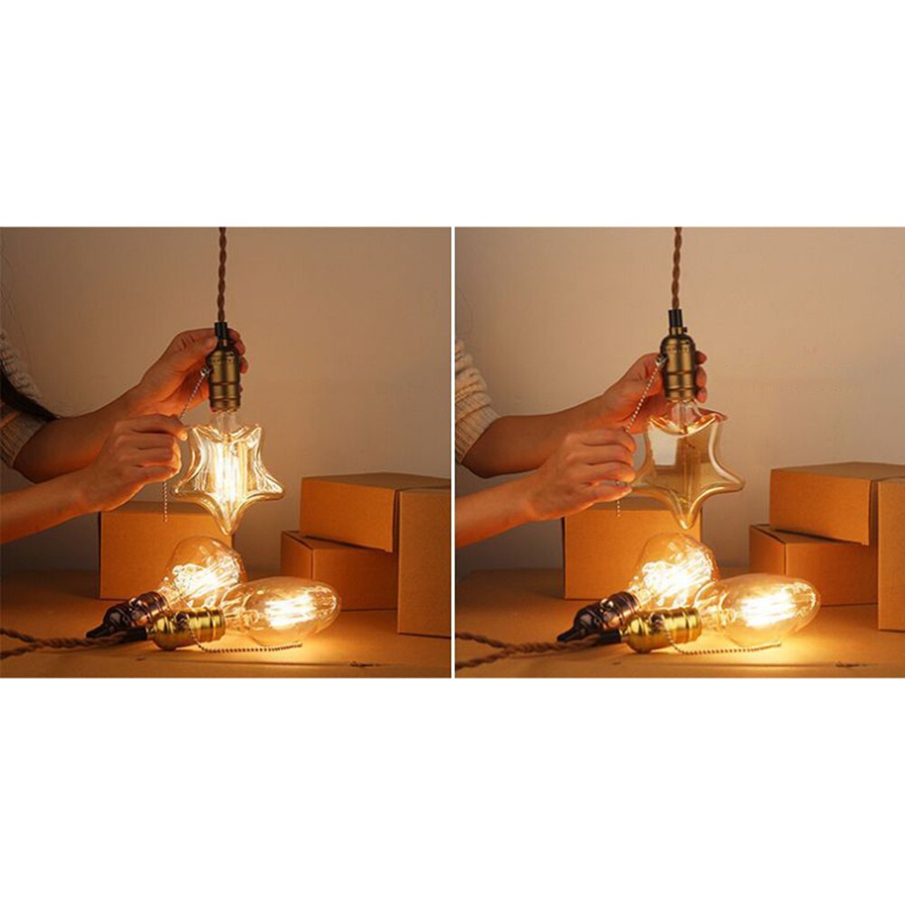 2700K Star Shaped Tungsten Filament Bulb Lights E27 Screw Base Incandescent Lamp Bulbs (No Bulb Holder Electric Wire Included)