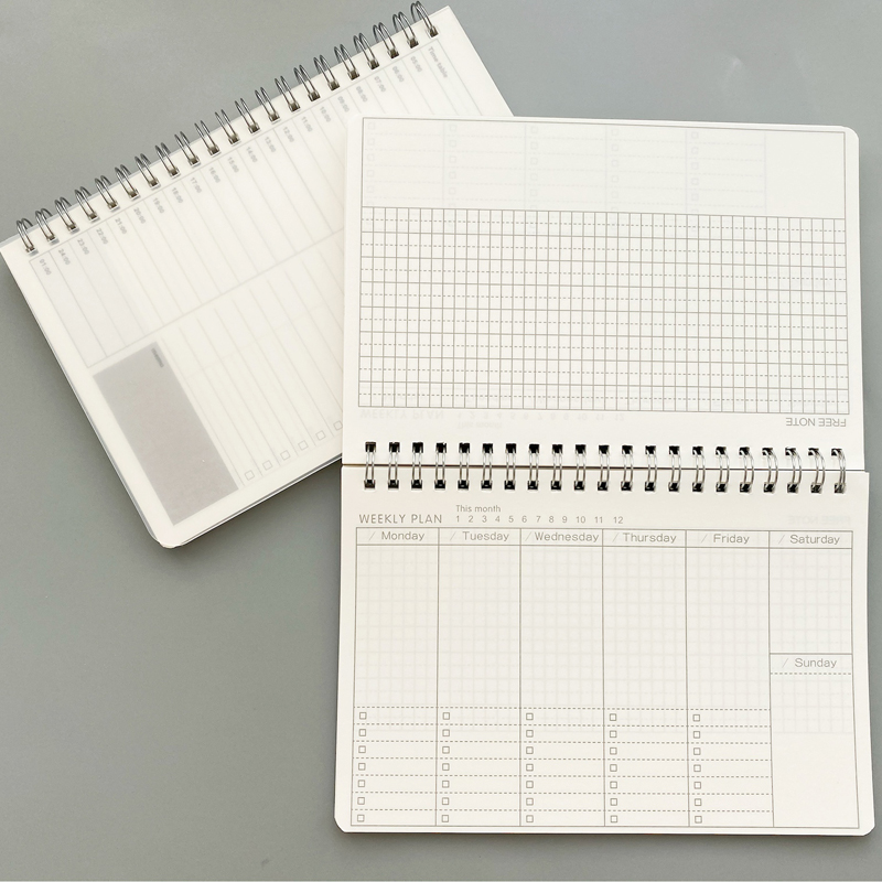 Dagligt ugentligt månedligt notesbog planlægger spiral  a5 notesbog tid memo planlægning arrangør dagsorden skoleplan forsyninger