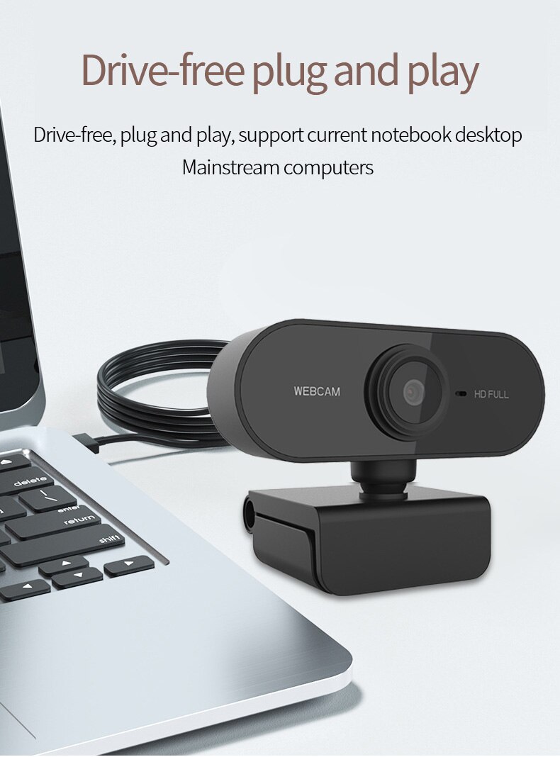 1080P Series Webcam Auto-Focus Computer Camera with Microphone Rotatable Desktop Laptop PC Web Cam for Internet Meeting Living