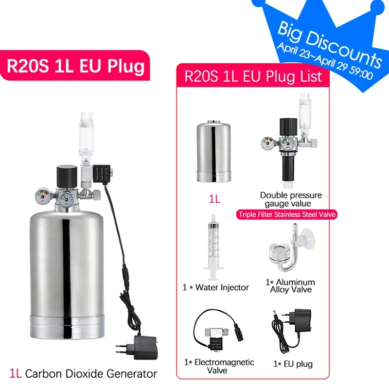 DIY Kooldioxide Reactor Kit Aquarium Fish Tank CO2 Generator RVS Cilinder Generator Systeem voor Aquatische Plant Vis