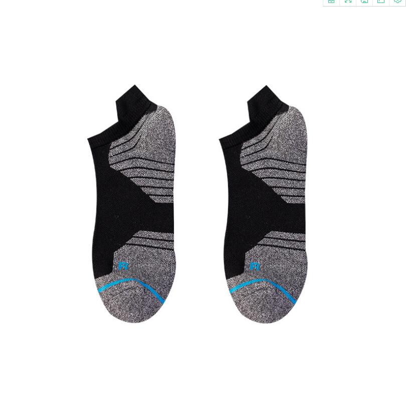 Men's Sports Socks Towel Bottom Boat Socks Outdoor Breathable Basketball Male short tube Socks 4Pairs/lot: Black