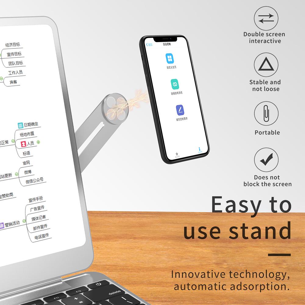 Side Mount Clip For Dual Monitor Side Mount Phone Bracket Connects Holder Screen Side Phone Clip Stand For Multi Screen Support