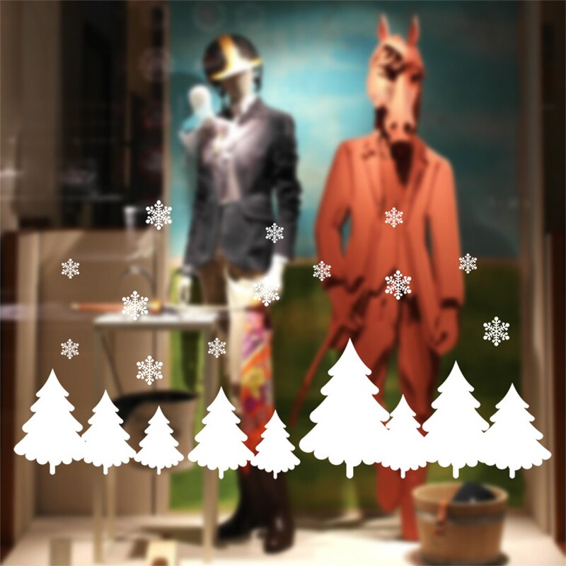 Kerst Glas Stickers Wit Rendier Sneeuwvlok Sneeuwpop Raamstickers Vrolijk Kerstfeest Brief Glas Decor Diy Verwijderbare Stickers: YT-10