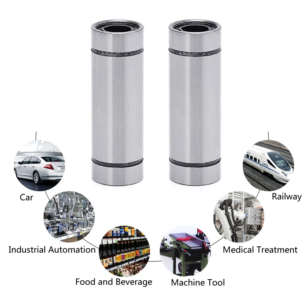 2x LM8LUU Lange Lineaire Beweging Kogellager Bush Bus CNC Onderdelen Voor 8mm Staaf