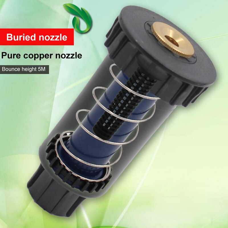 Aspersores de riego ajustables de hilo femenino de 1/2 ", Expansión automática de césped de plástico, 1 Uds., 90, 180, 360 grados