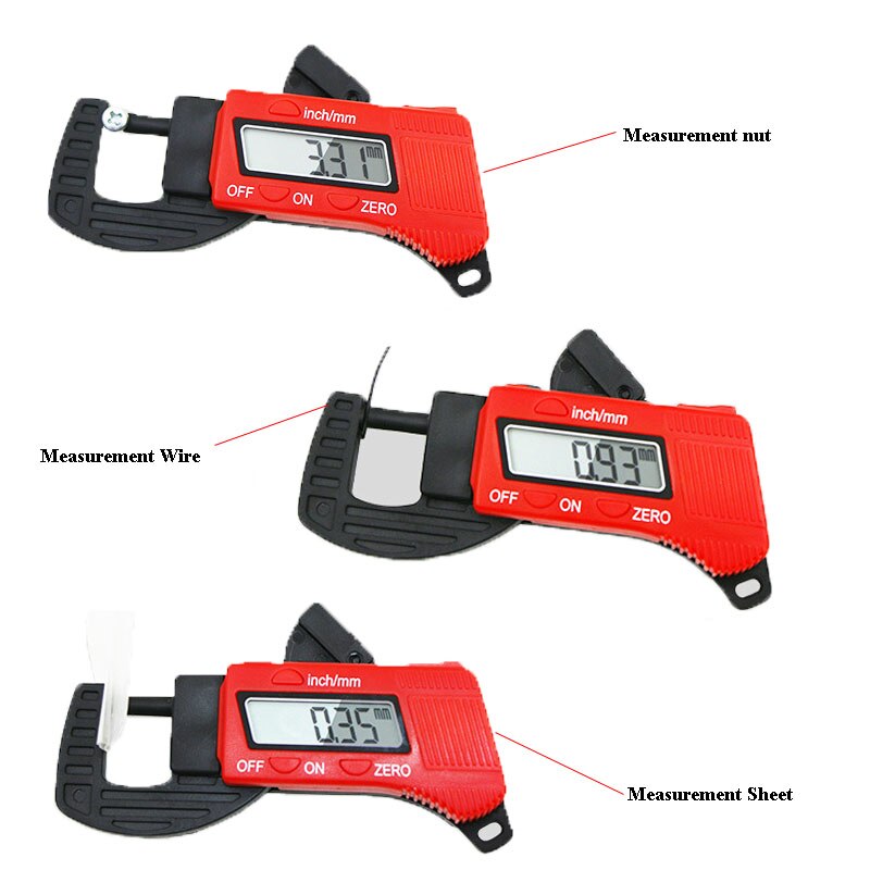 Digitale Diktemeter 0-12.7mm Dikte Tester Diktemeter Schuifmaat Meter Breedte Meet Gereedschap