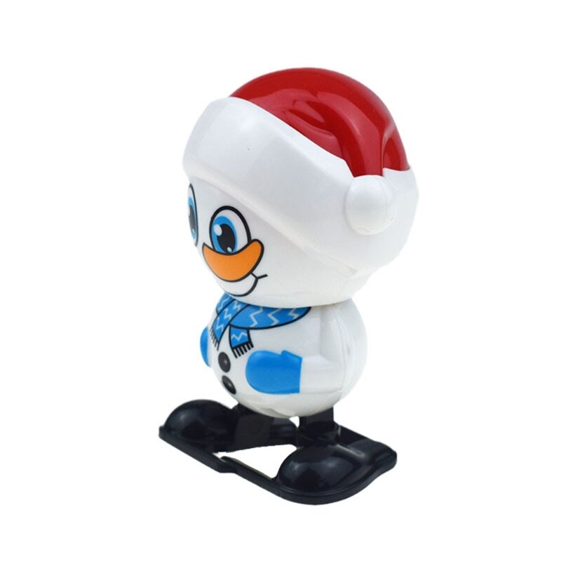 Colorful Mini Jumping Wind-up Toy Cute Penguin Snowman Santa Bear Shaped Fine ABS Party Supplies Easy Sleeping Tool