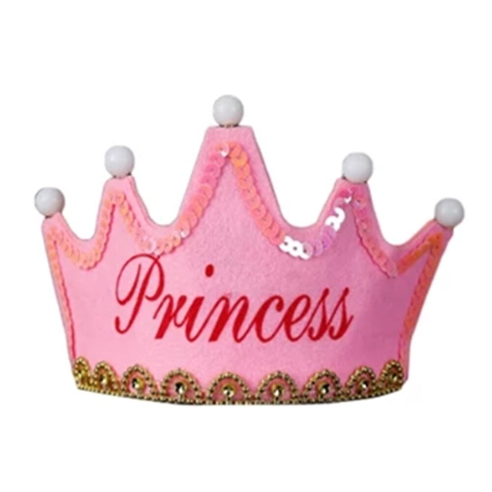 Crown Led Gelukkige Verjaardag Cap Kleurrijke Non-woven Hoed Koning Prinses Kroon Led Verjaardagsfeestje Decoraties Kerst Verjaardag Kroon: G