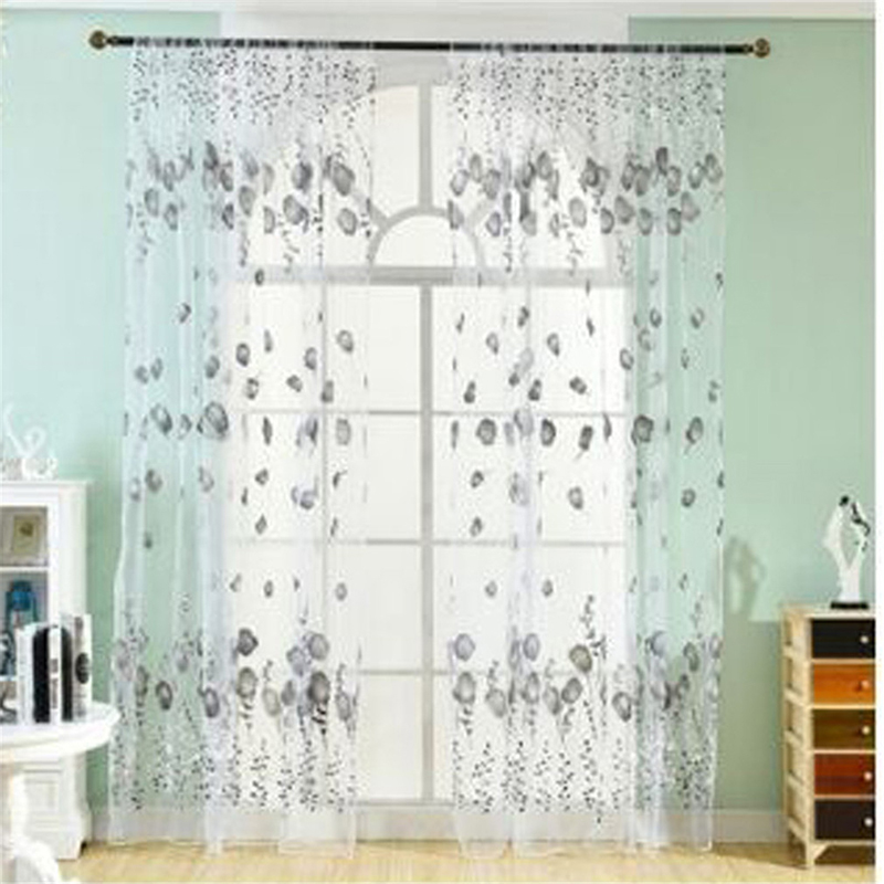 Tende moderne in Tulle per soggiorno tende viola per bambini camera da letto porta tende da cucina corte tende Creative: Gray