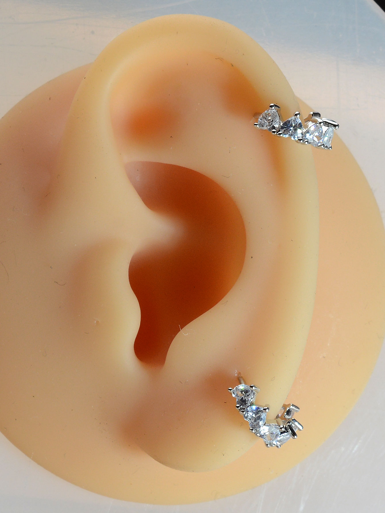 1pc krystal cz næseringe næsebor hjerte klikker septum næse hoop ring tragus brusk helix ørering næse piercing smykker