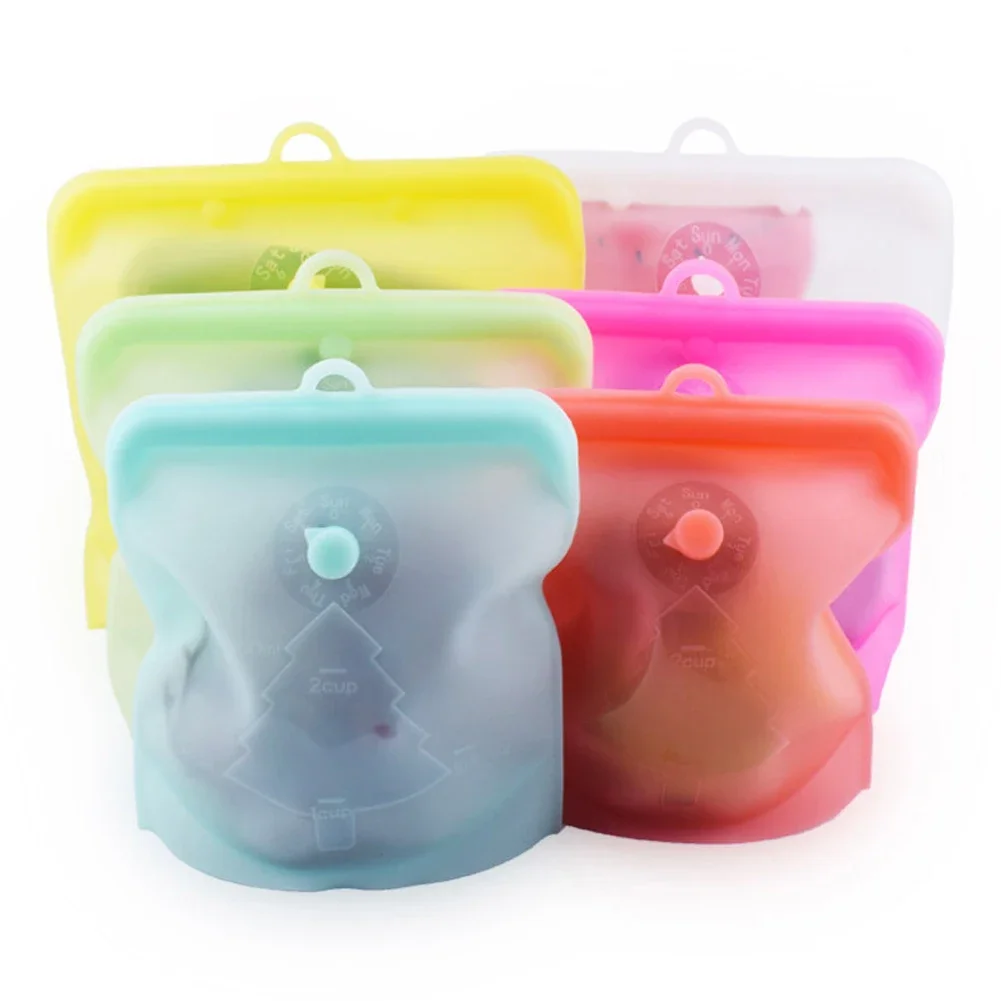 Wiederverwendbare Silikon-Lebensmittelbeutel, 1500 ml, 1000 ml, 500 ml, auslaufsichere Behälter, wiederverwendbare Frischbeutel, Lebensmittelaufbewahrungsbeutel, Gefrierbeutel, Snack