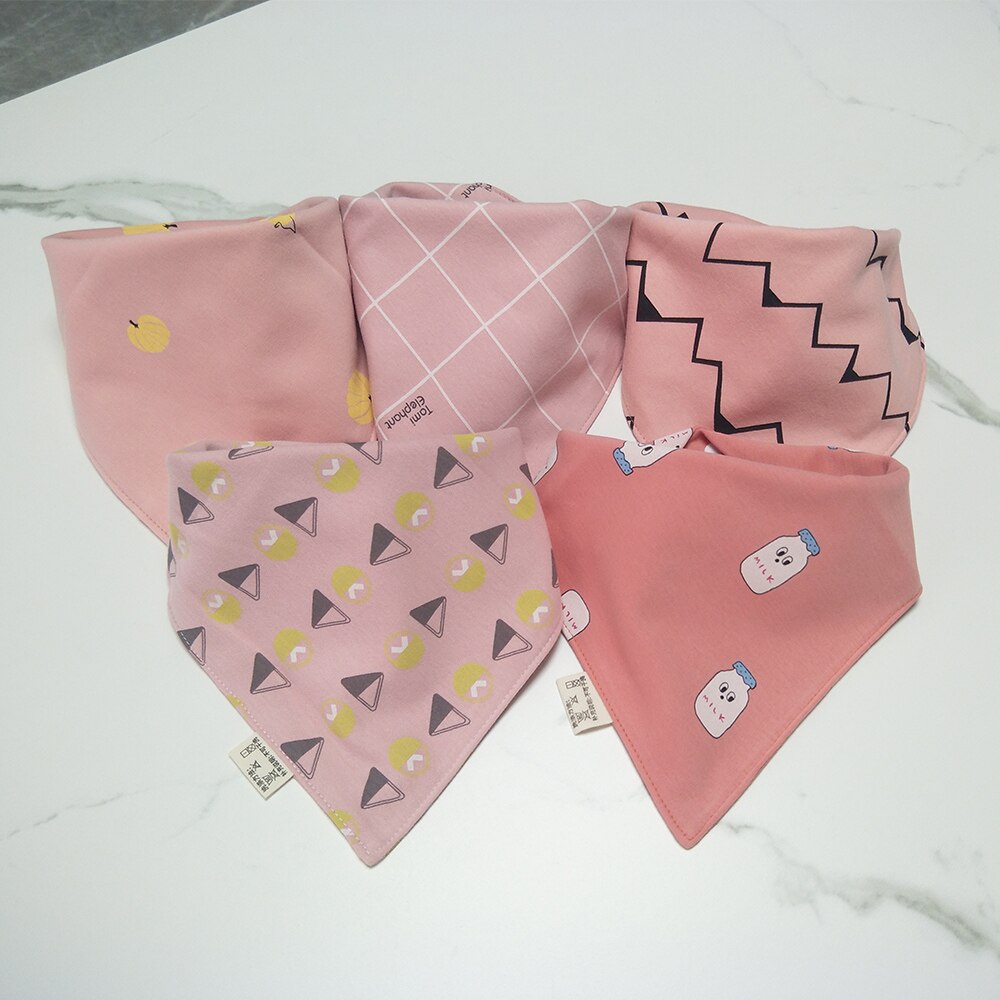 5pcs/lot Baby Bibs for Boy Girl Bandana Bib Burp Cloth Cute Triangle Cotton Baby Scarf Meal Collar Burp Infant Accessories: 13