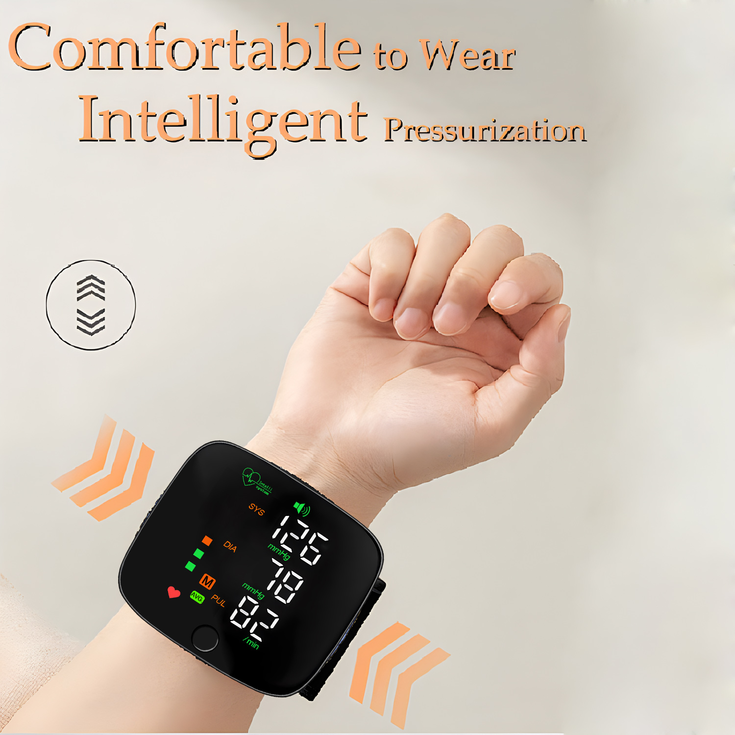 Tensiomètre de poignet Rechargeable, tensiomètre médical, sphygmomanomètre de santé, tonomètre, fréquence cardiaque, affichage LED USB