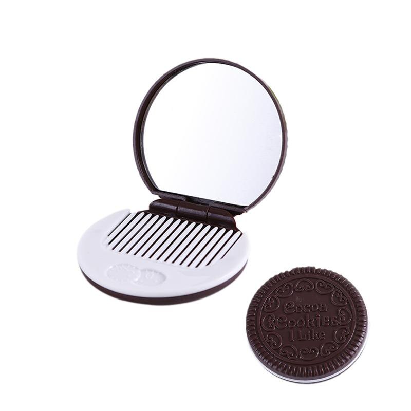 Double-Sided Oval Shaped Makeup Mirrors Stainless Steel Cosmetic Mirrors Foldable Mini Makeup Mirrors