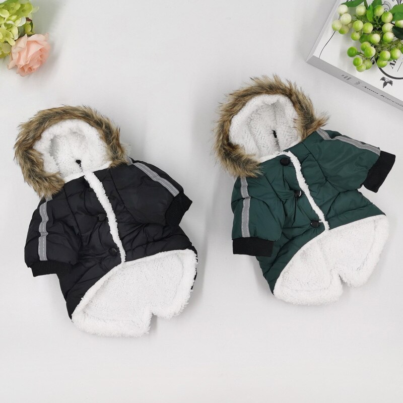 Winter Dog Clothing Coat Puppy Padded Jacket Cotton-padded Jacket Warm Two-leg Cotton Jacket Puppy Clothes For Small Medium Dog