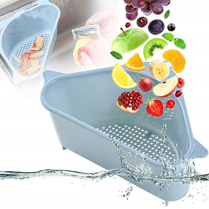 Colador triangular para fregadero con ventosa, escurridor para verduras y frutas, cesta, filtro para fregadero, herramientas de cocina