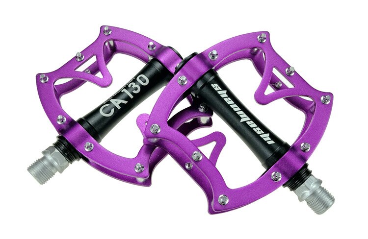 neue Mountainbike Pedal Leichte Aluminium Legierung Lager Pedale für BMX Straße MTB Fahrrad Pedale: purple