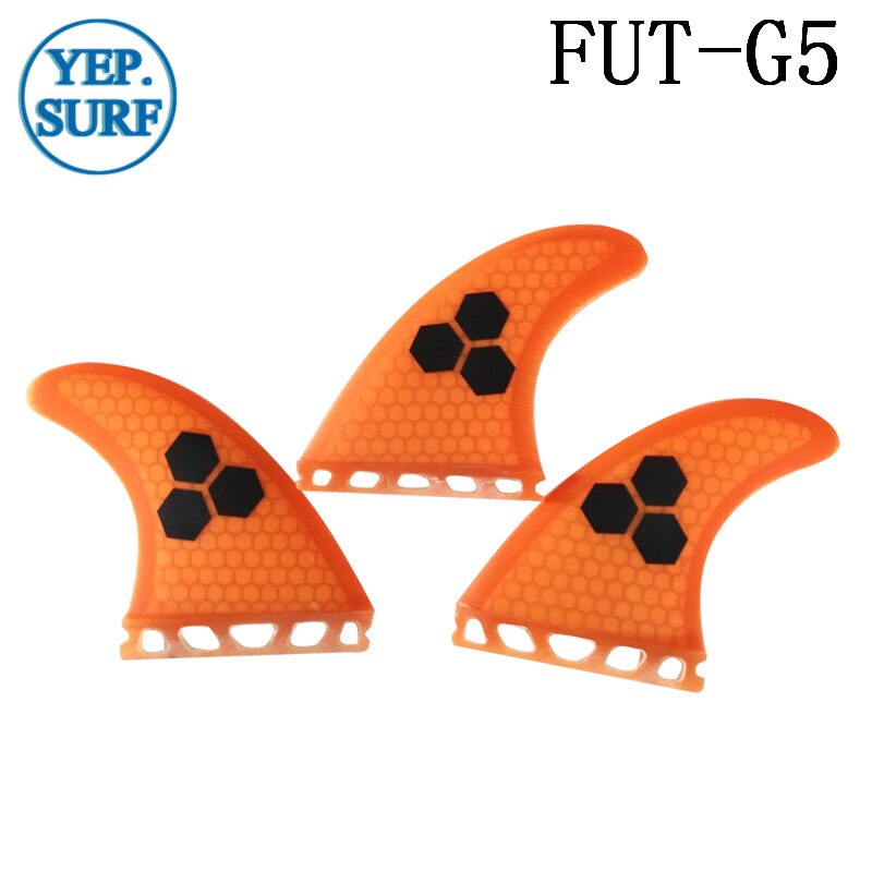 Aletas de fibra de vidrio Future G5, novedad, , color amarillo/azul/naranja/gris/verde, para Surf: Naranja