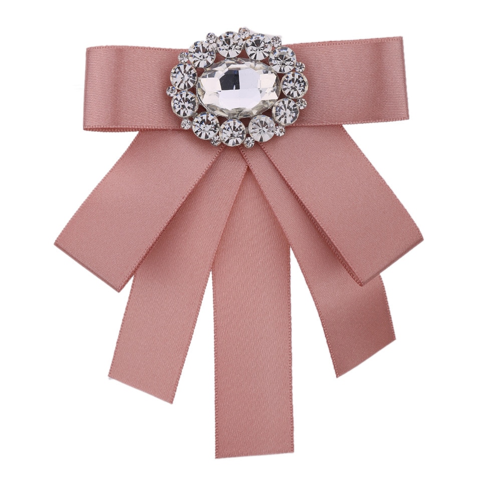 i-Remiel Tie Bows Brooch Rhinestone Cloth Art Pins And Brooches Ladies Broaches Collar Decoration Groom Blouse Jewelry Badge