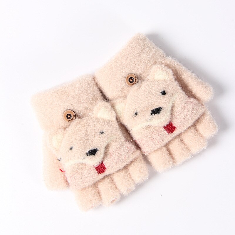 Gants chauds d'hiver pour les enfants âgés de 3-6 6 couleurs gants tricotés par doigt qui fuient épaissi enfants gants chauds de sports de plein air mitaines: 6
