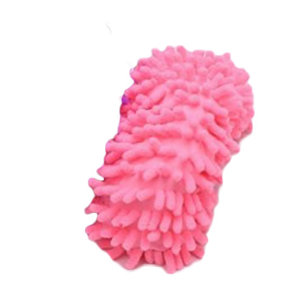 1pcs 5 Colors Dust Mop Slipper House Cleaner Lazy Floor Dusting Cleaning Foot Shoe Cover Dust Mop Slipper: Pink