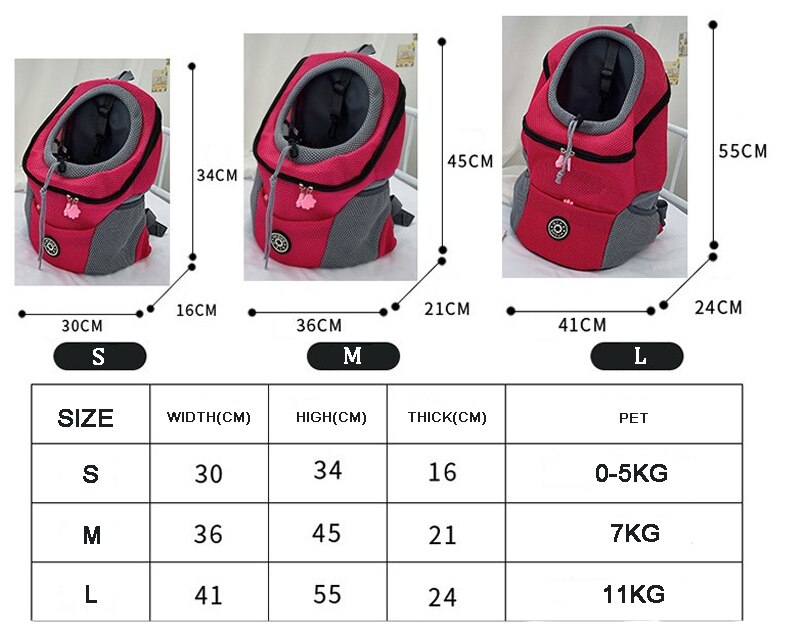 Dog Carrier Backpack Prepack Shoulder Bag Breathable Net Small Dog Outdoor Travel Bag Shoulder Bag Chihuahua Pug Pet Supplies