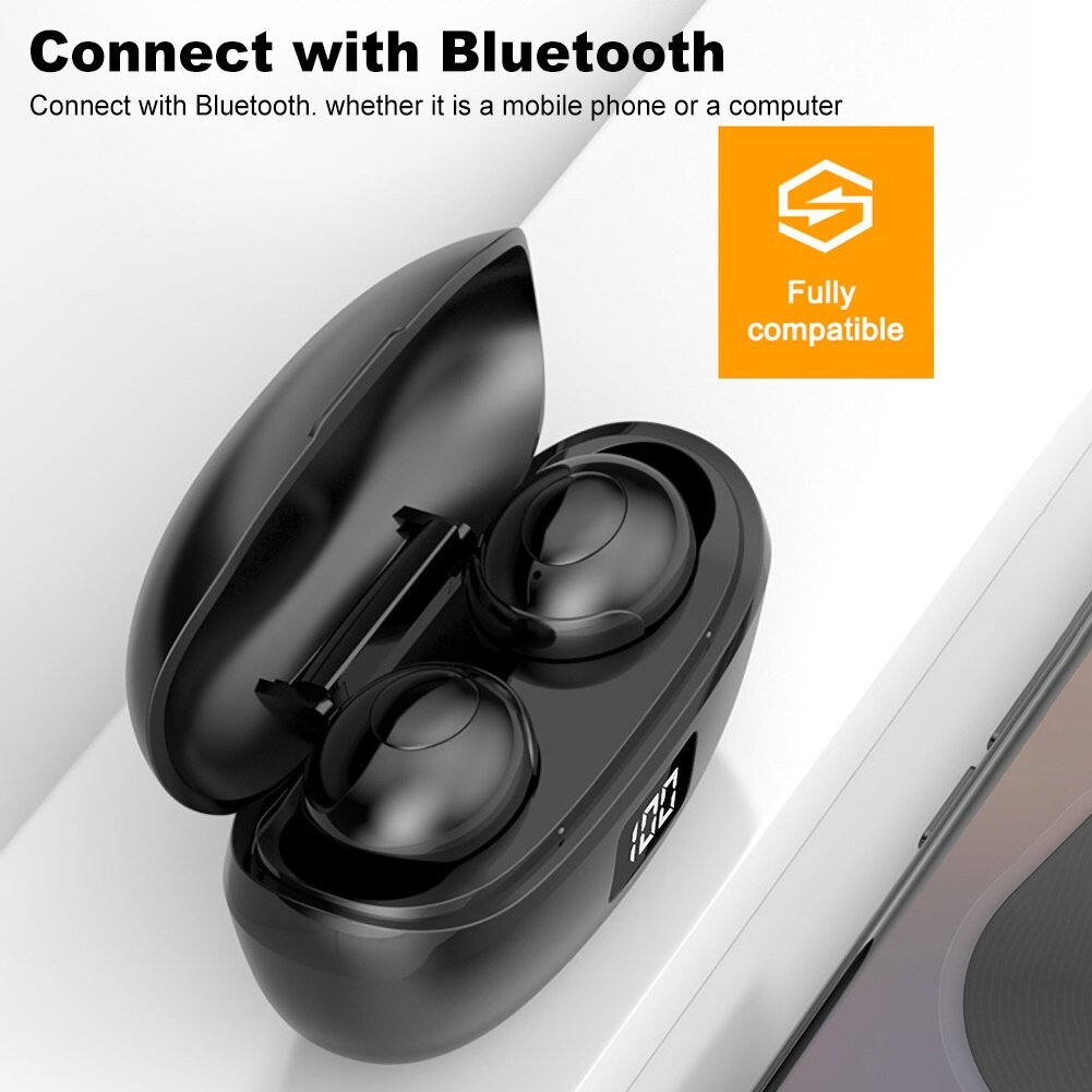 HKT-6 Tws Bluetooth Headset 9D Muziek Hoofdtelefoon Sport Waterdichte Oordopjes Werkt Op Alle Android Ios Smartphones Draadloze Koptelefoon