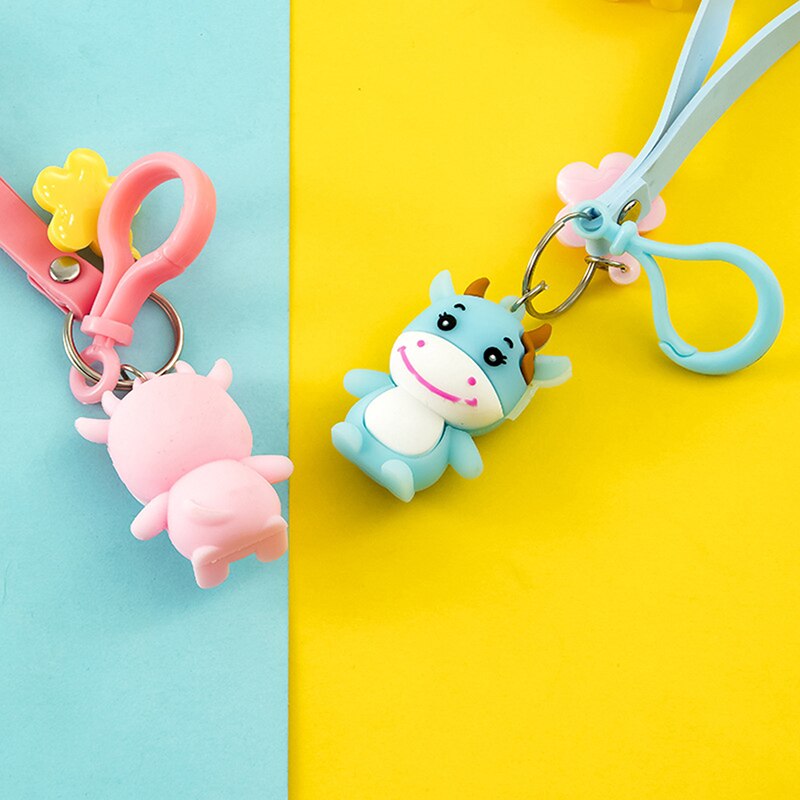 Year of the Ox Keychain Cow Doll Key Chain Lucky Car Key Chain Bag Pendant Keyring Year For Kids
