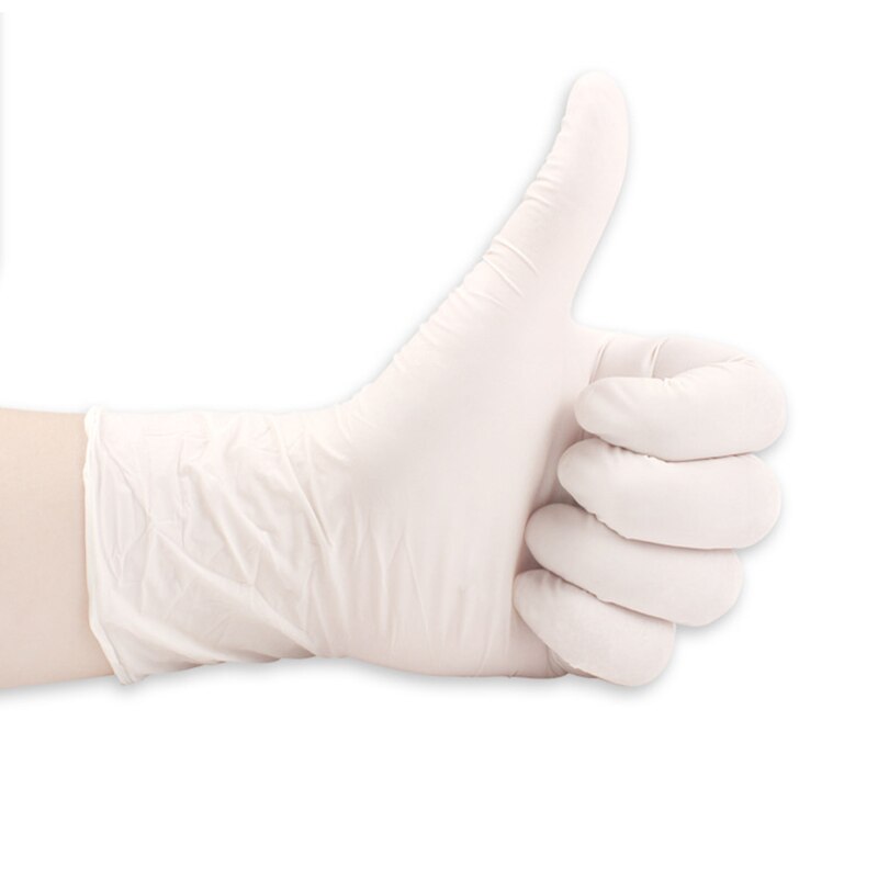 IMBABY 100pcs Disposable Latex Gloves Children Adult Non-Slip Durable Nitrile Gloves Acid & Alkali Rubber Glove Universal Gloves: 20PCS White M